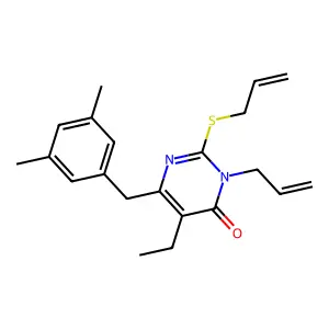4(3H)-Pyrimidinone, 6-((3,5-dimethylphenyl)methyl)-5-ethyl-3-(2-propenyl)-2-(2-propenylthio)- structure