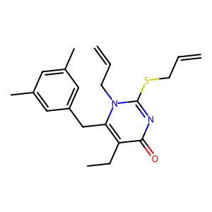 4(1H)-Pyrimidinone, 6-((3,5-dimethylphenyl)methyl)-5-ethyl-1-(2-propenyl)-2-(2-propenylthio)- structure