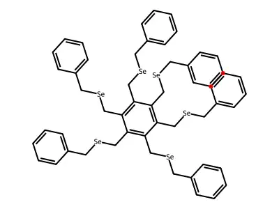 Hexakis(benzylselenomethyl)benzene structure