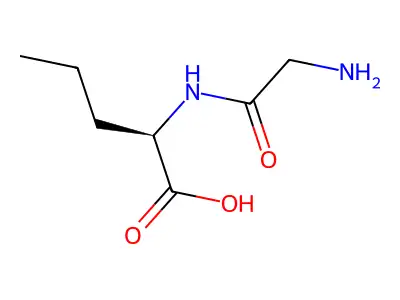 (2R)-2-(2-aminoacetamido)pentanoic acid structure