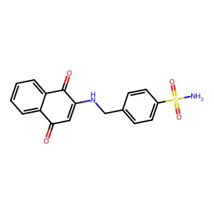 4-(((1,4-Dihydro-1,4-dioxo-2-naphthalenyl)amino)methyl)benzenesulfonamide structure