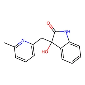 3-Hydroxy-3-(6-methyl-2-pyridylmethyl)-2-indolinone structure