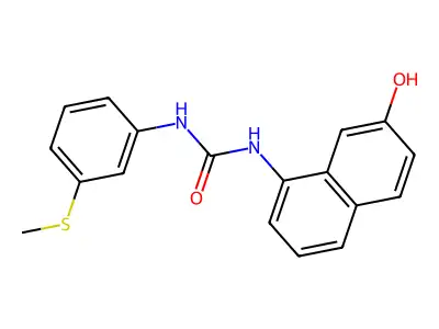N-(7-hydroxy-1-naphthyl)-N'-[3-(methylthio)phenyl]urea structure