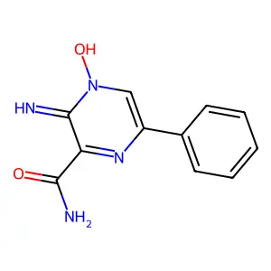 3-Amino-6-phenylpyrazine-2-carboxamide 4-oxide structure