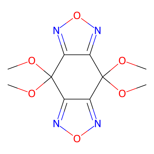 4,4,8,8-tetramethoxy-4H,8H-benzo[1,2-c:4,5-c']bis[1,2,5]oxadiazole structure