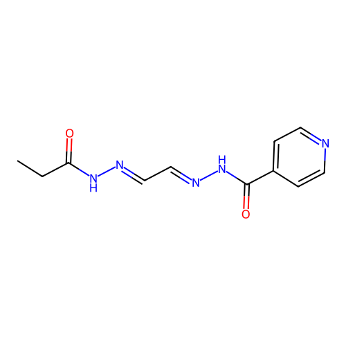 N-[2-(propanoylhydrazinylidene)ethylideneamino]pyridine-4-carboxamide structure