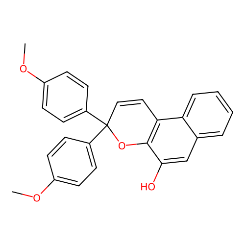 3,3-bis(4-methoxyphenyl)-3H-benzo[f]chromen-5-ol structure