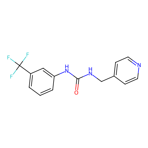 N-(4-pyridinylmethyl)-N'-[3-(trifluoromethyl)phenyl]urea structure