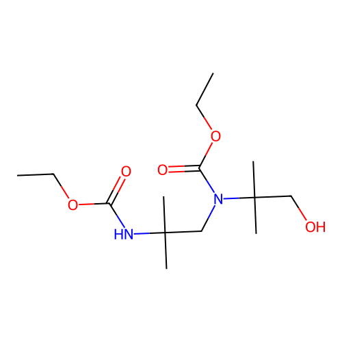 Diethyl 1,1-dimethyl-N2-(1,1-dimethyl-2-hydroxyethyl)-ethylenedicarbamate structure