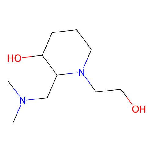 2-(Dimethylaminomethyl)-3-hydroxy-1-(2-hydroxyethyl)piperidine structure