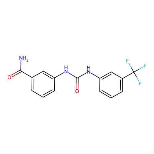 3-[[3-(Trifluoromethyl)phenyl]carbamoylamino]benzamide structure