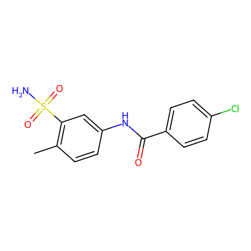 4-chloro-N-(4-methyl-3-sulfamoylphenyl)benzamide structure