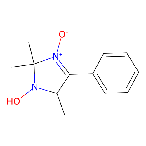 1-hydroxy-2,2,5-trimethyl-4-phenyl-2,5-dihydro-1H-imidazole 3-oxide structure