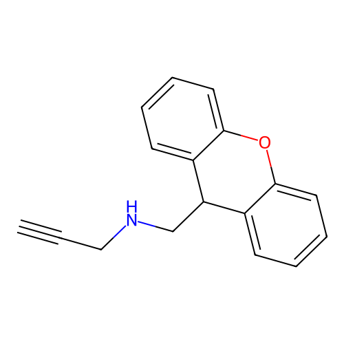N-(9H-xanthen-9-ylmethyl)prop-2-yn-1-amine structure