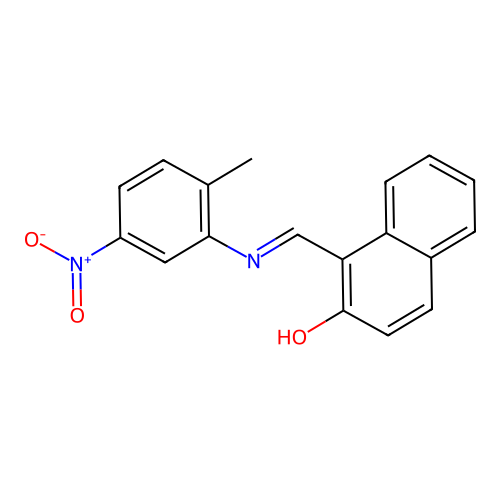 1-(2-Methyl-5-nitrophenyliminomethyl)-2-naphthol structure