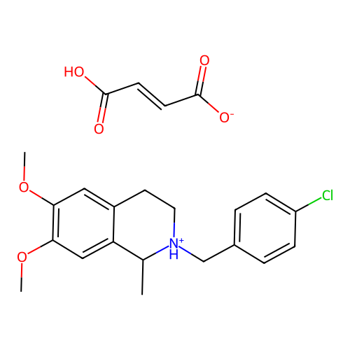 Isoquinoline, 1,2,3,4-tetrahydro-2-(p-chlorobenzyl)-6,7-dimethoxy-1-methyl-, fumarate structure