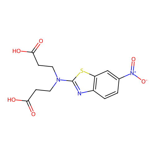 3-[(2-Carboxyethyl)(6-nitrobenzothiazol-2-yl)amino]propanoic acid structure