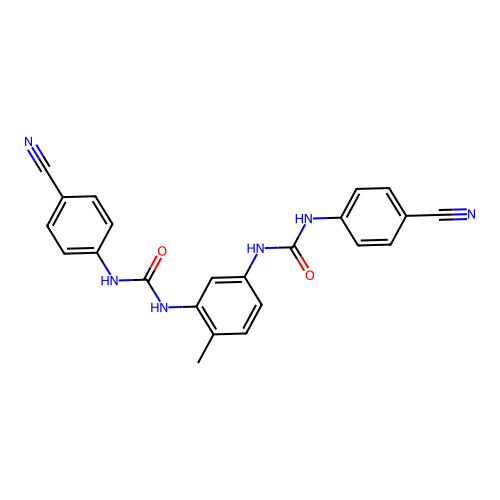 1,1'-(4-Methyl-1,3-phenylene)bis(3-(4-cyanophenyl)urea) structure