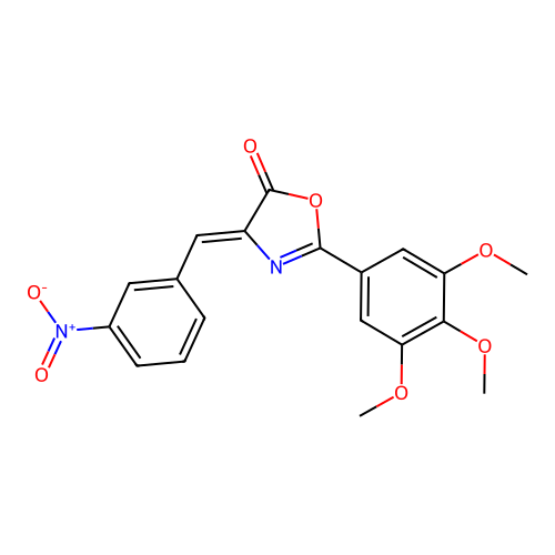 (4Z)-4-(3-nitrobenzylidene)-2-(3,4,5-trimethoxyphenyl)-1,3-oxazol-5(4H)-one structure