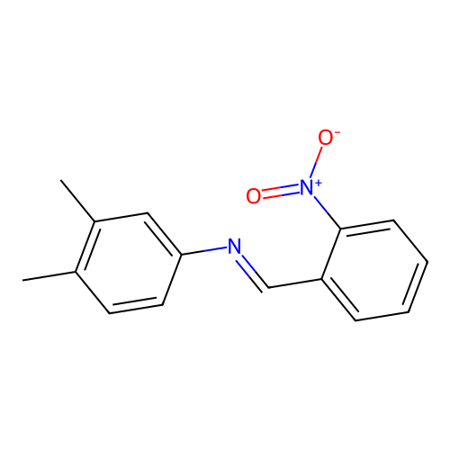 3,4-dimethyl-N-[(E)-(2-nitrophenyl)methylidene]aniline structure