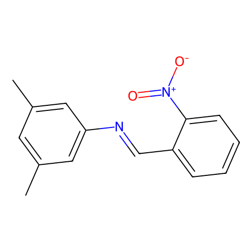 3,5-dimethyl-N-(2-nitrobenzylidene)aniline structure