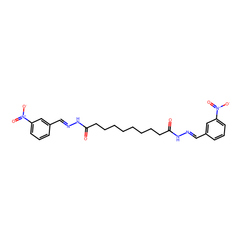 N'~1~,N'~10~-bis[(E)-(3-nitrophenyl)methylidene]decanedihydrazide structure