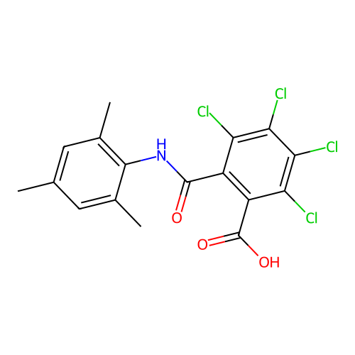 2,3,4,5-Tetrachloro-6-[(2,4,6-trimethylphenyl)carbamoyl]benzoic acid structure