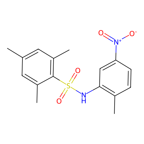 2,4,6-trimethyl-N-(2-methyl-5-nitrophenyl)benzenesulfonamide structure