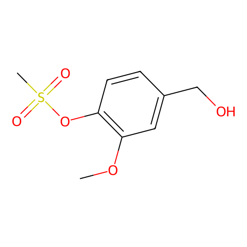 Methanesulfonic acid 4-hydroxymethyl-2-methoxy-phenyl ester structure