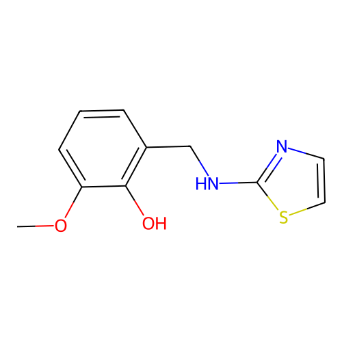 2-Methoxy-6-(thiazol-2-ylaminomethyl)-phenol structure