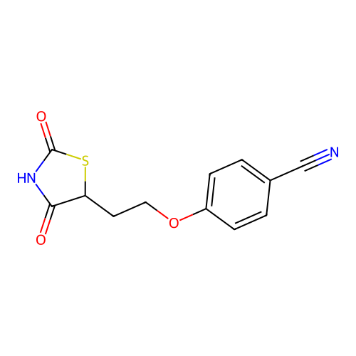 4-(2-(2,4-Dioxothiazolidin-5-yl)ethoxy)benzonitrile structure