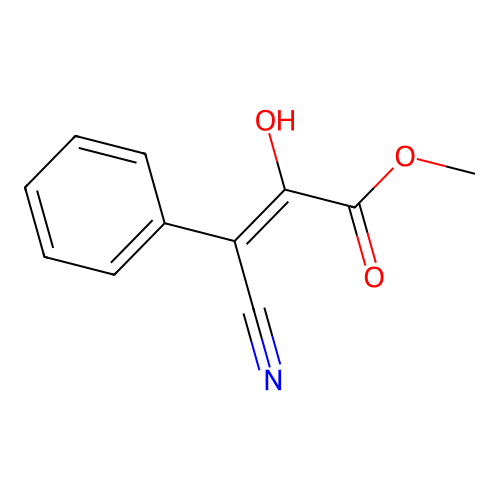 Methyl beta-cyano-alpha-hydroxycinnamate structure