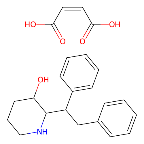 3-Piperidinol, 2-(1,2-diphenylethyl)-, maleate (1:1) (salt) structure