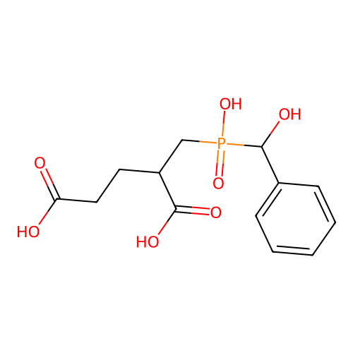 2-[(alpha-Hydroxybenzyl)hydroxyphosphinylmethyl]glutaric acid structure