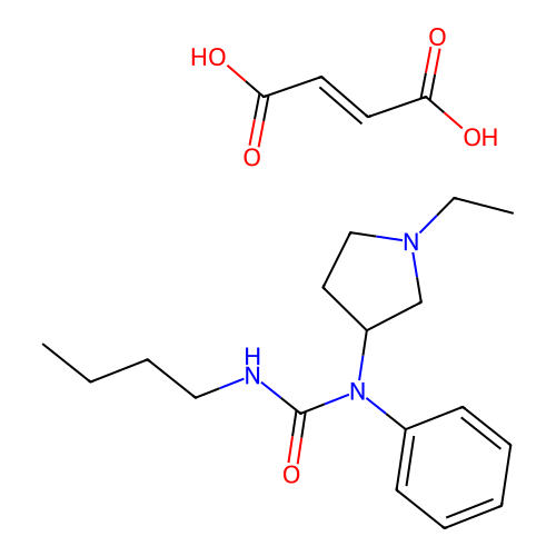 Urea, 3-butyl-1-(1-ethyl-3-pyrrolidinyl)-1-phenyl-, fumarate (1:1) structure