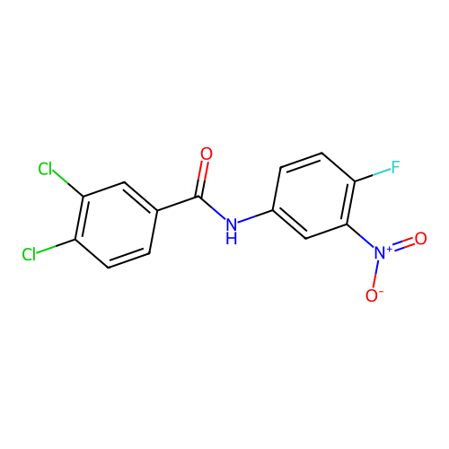 3,4-dichloro-N-(4-fluoro-3-nitrophenyl)benzamide structure