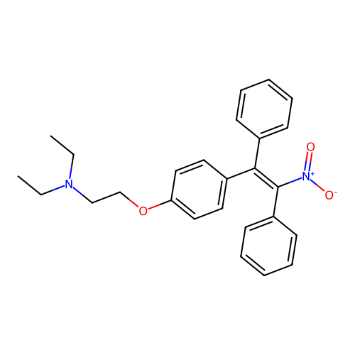 1-(p-(2-(Diethylamino)ethoxy)phenyl)-1,2-diphenyl-2-nitroethylene, (E)- structure