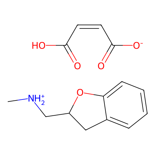 2-Benzofuranmethylamine, 2,3-dihydro-N-methyl-, maleate (1:1) structure