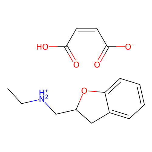 2-Benzofuranmethylamine, 2,3-dihydro-N-ethyl-, maleate (1:1) structure