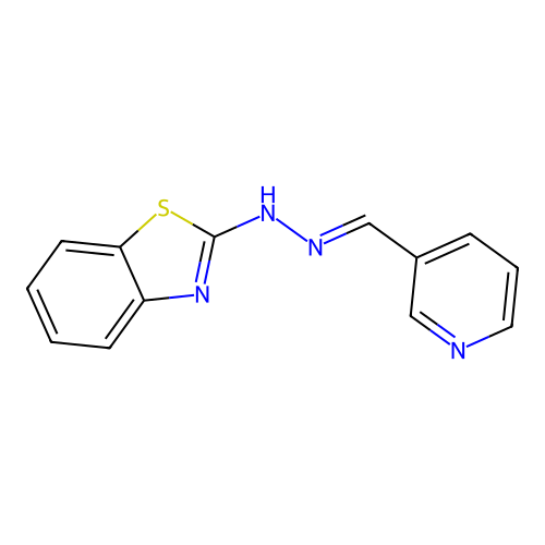 N-[(E)-pyridin-3-ylmethylideneamino]-1,3-benzothiazol-2-amine structure