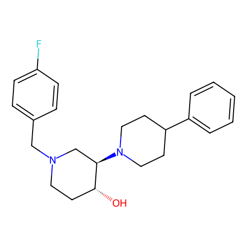 trans-1-(4-Fluorobenzyl)-3-(4-phenylpiperidin-1-yl)piperidin-4-ol structure