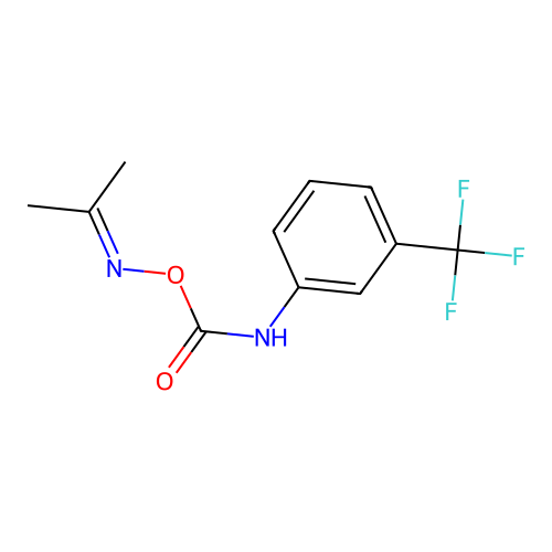 O-(N-(3-(Trifluoromethyl)phenyl)carbamoyl)acetone oxime structure