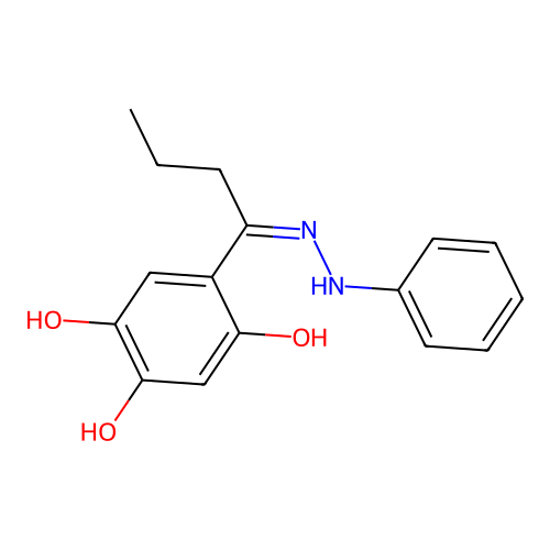 5-(N-anilino-C-propylcarbonimidoyl)benzene-1,2,4-triol structure
