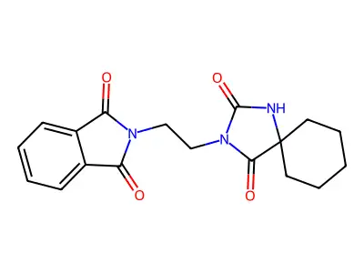 3-[2-(1,3-Dioxoisoindol-2-yl)ethyl]-1,3-diazaspiro[4.5]decane-2,4-dione structure