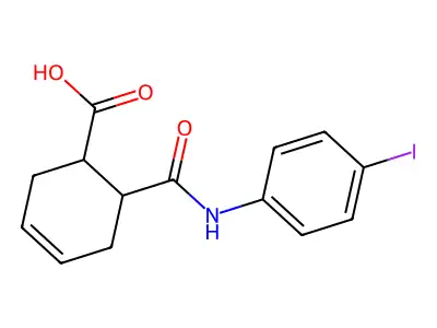 6-[(4-Iodophenyl)carbamoyl]cyclohex-3-ene-1-carboxylic acid structure