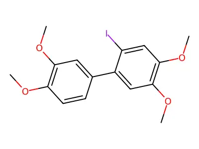 2-Iodo-3',4,4',5-tetramethoxy-1,1'-biphenyl structure
