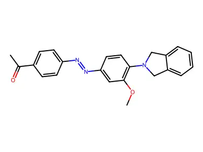 1-(4-{(E)-[4-(1,3-dihydro-2H-isoindol-2-yl)-3-methoxyphenyl]diazenyl}phenyl)ethanone structure