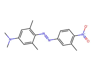 N,N,3,5-tetramethyl-4-[(E)-(3-methyl-4-nitrophenyl)diazenyl]aniline structure
