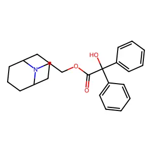 9-Azabicyclo(3.3.1)nonane, 9-(2-hydroxyethyl)-, benzilate structure
