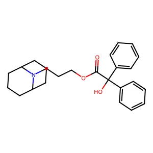 9-Azabicyclo(3.3.1)nonane, 9-(3-hydroxypropyl)-, benzilate structure